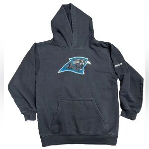 Boys Medium Carolina Panthers NFL Team Apparel Reebok Pullover Hoodie Black